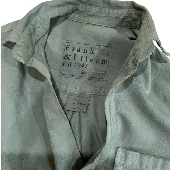 Frank & Eileen Famous Denim Rory Dress Maxi Shirtdress In Thyme Green Size XS - Picture 12 of 14